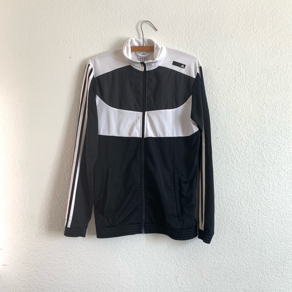Adidas Track Jacket Size M Black And White